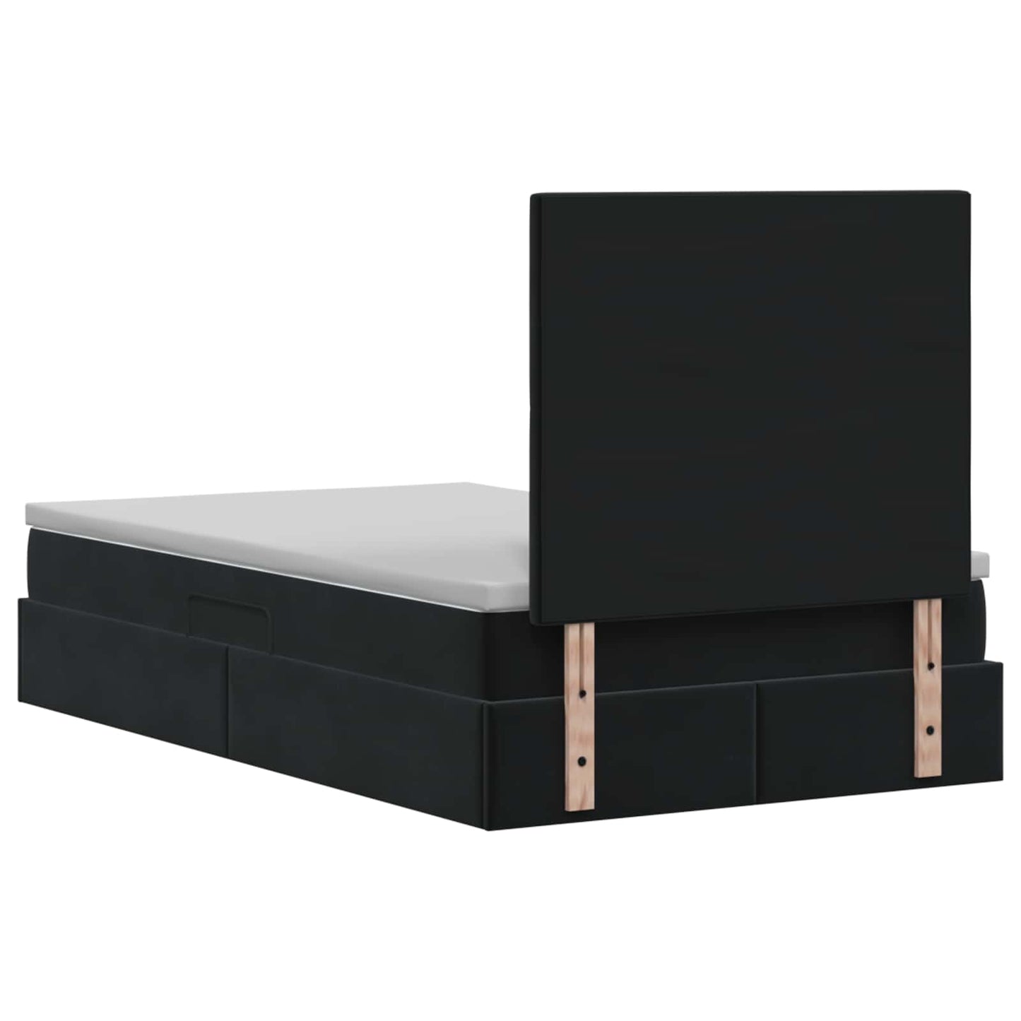 LED Opslagbed met Matras Zwart 120 x 200 cm Fluweel