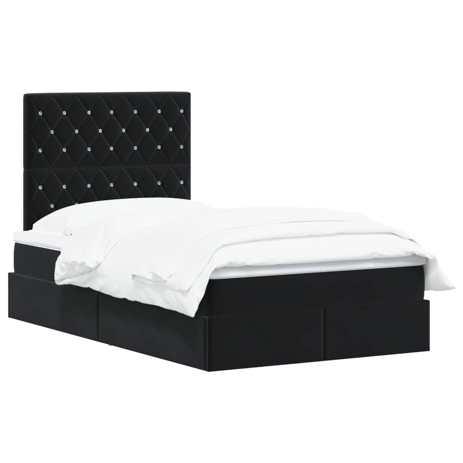 LED Opslagbed met Matras Zwart 120 x 200 cm Fluweel