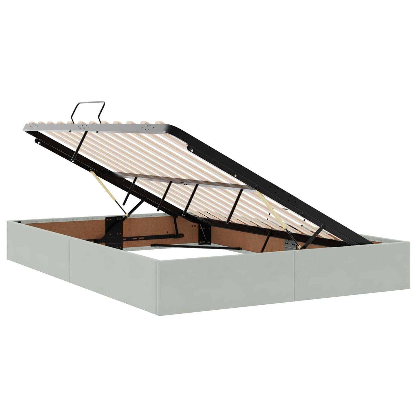 LED Opslagbed met Matras Lichtgrijs 160 x 200 cm Fluweel