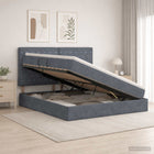 Opslagbed 180x200 cm donkergrijs fluweel met gaslift