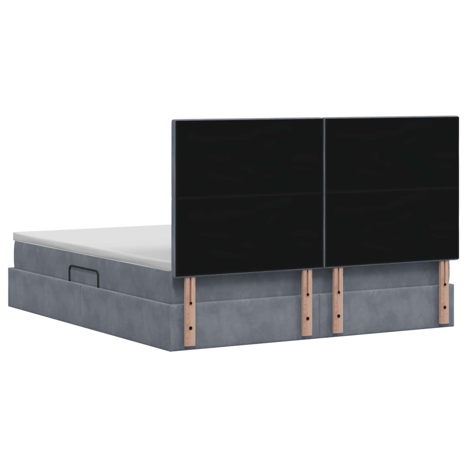 LED Opslagbed met Matras Donkergrijs 180 x 200 cm Fluweel