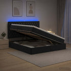 Opbergbed 160x200 cm zwart fluweel met LED