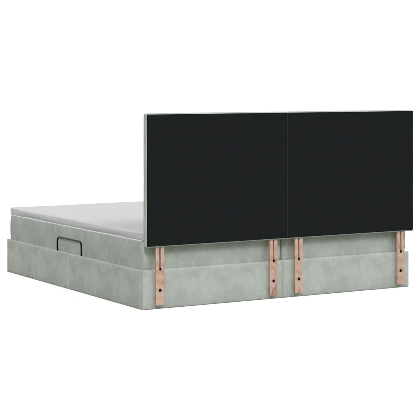 LED Opslagbed met Matras Lichtgrijs 200 x 200 cm Fluweel