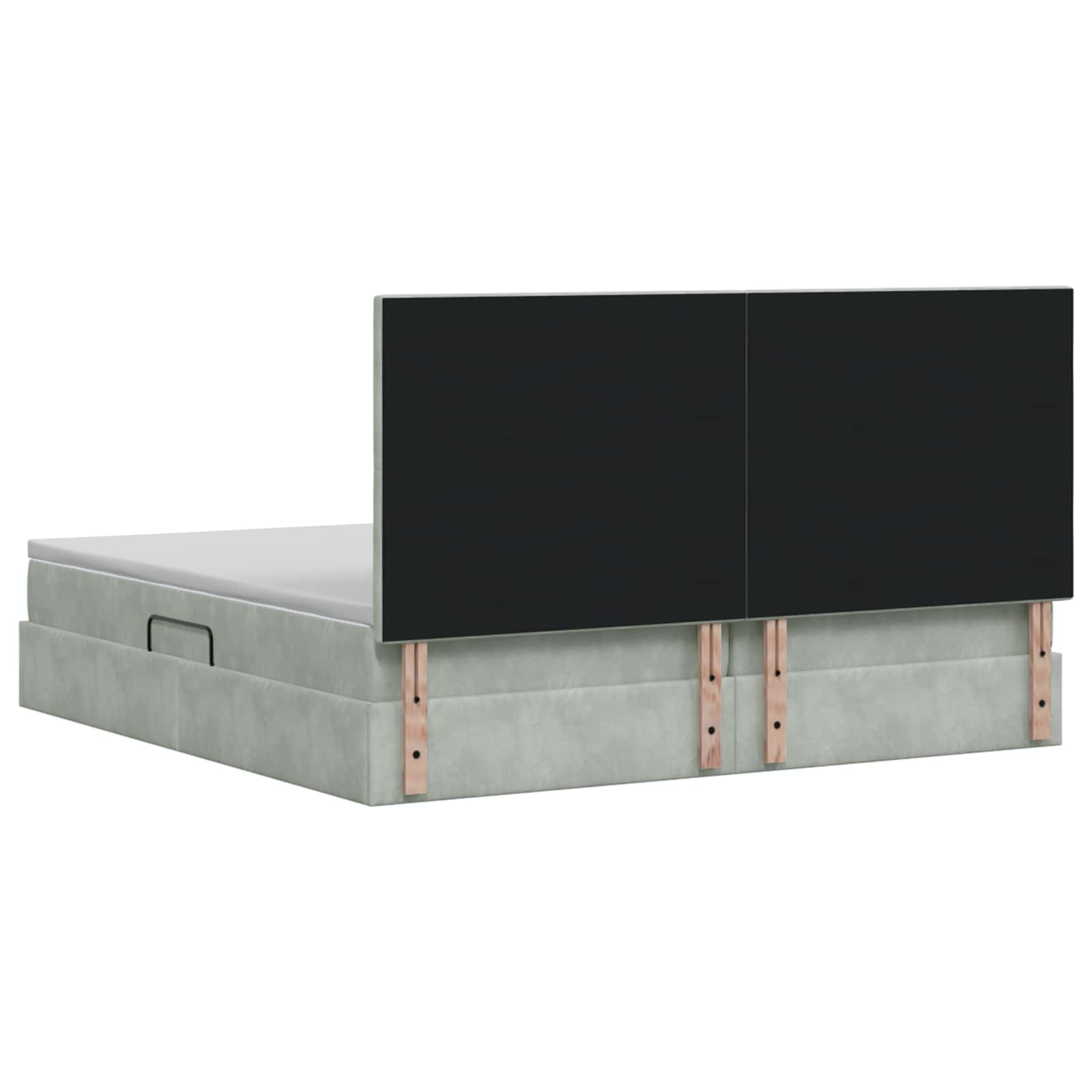 LED Opslagbed met Matras Lichtgrijs 200 x 200 cm Fluweel