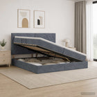 Opslagbed 200x200 cm donkergrijs fluweel