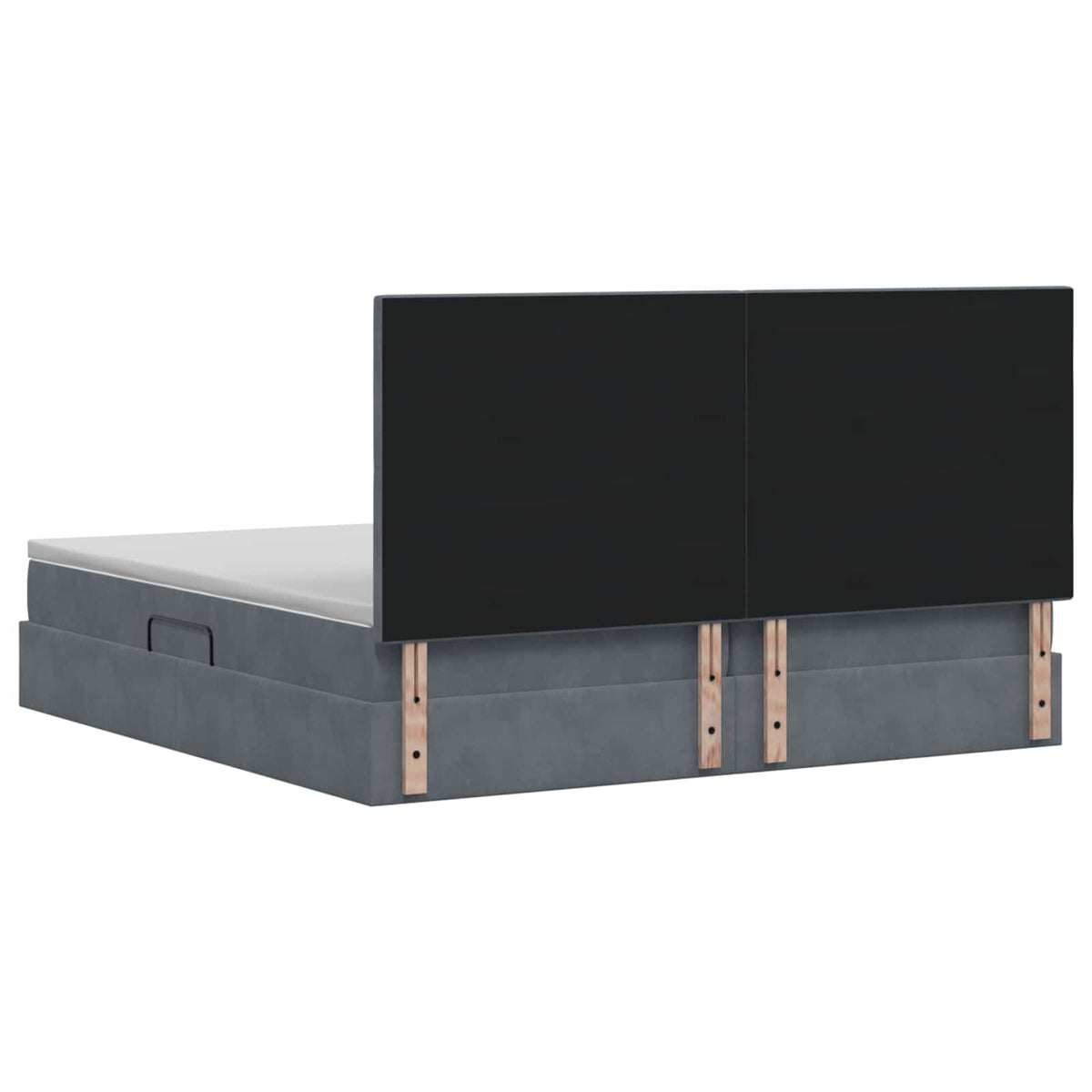 LED Opslagbed met Matras Donkergrijs 200 x 200 cm Fluweel