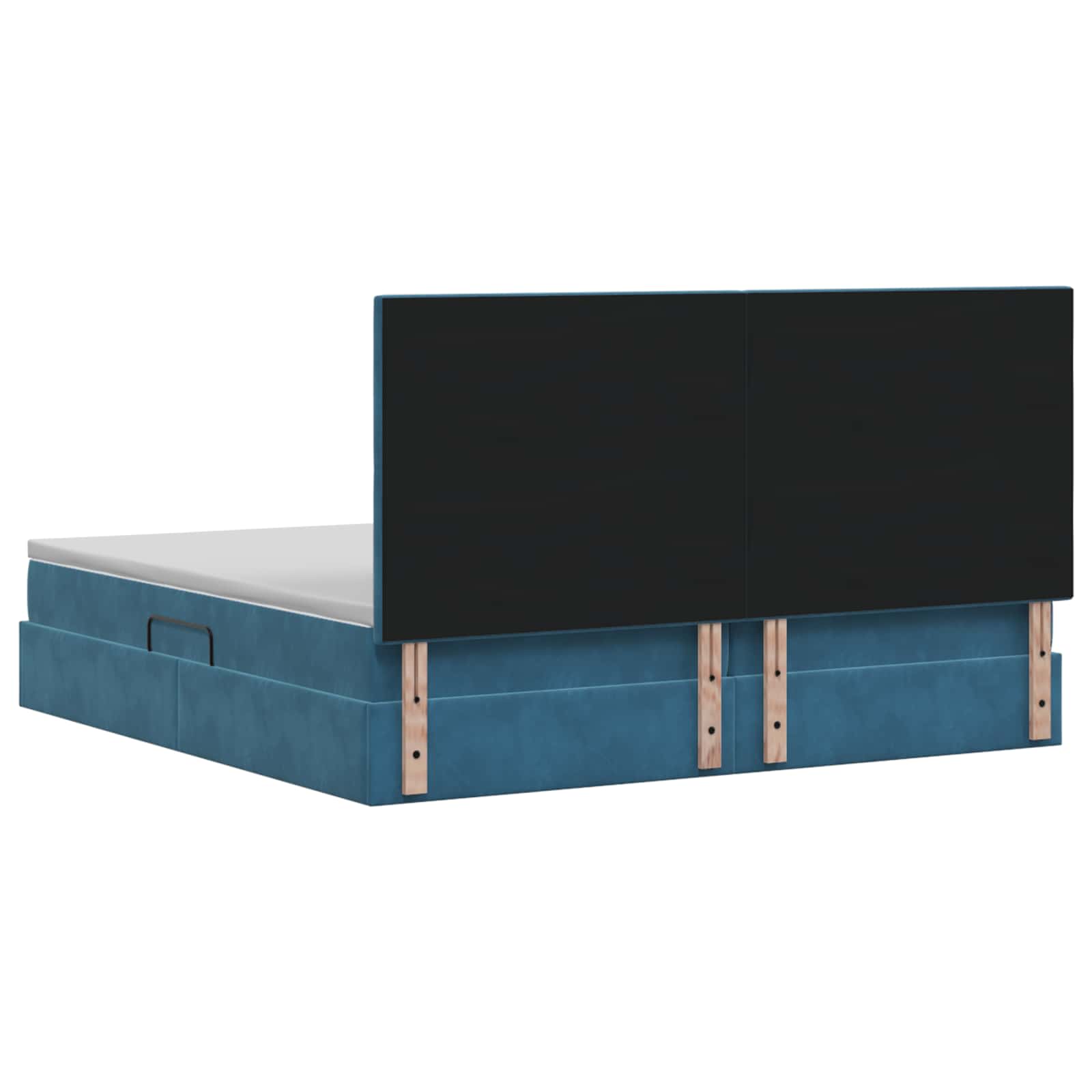 LED Opslagbed met Matras Donkerblauw 200 x 200 cm Fluweel