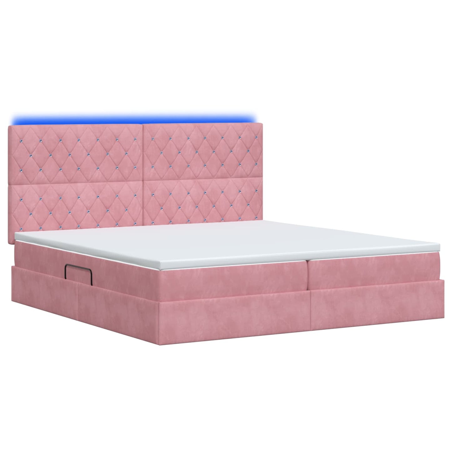 LED Opslagbed met Matras Roze 200 x 200 cm Fluweel