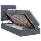 LED Opslagbed met Matras Donkergrijs 90 x 190 cm Fluweel
