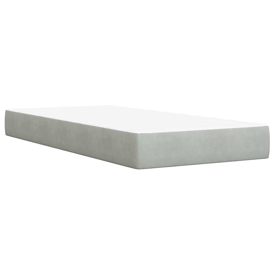 LED Opslagbed met Matras Lichtgrijs 100 x 200 cm Fluweel