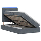 LED Opslagbed met Matras Donkergrijs 120 x 200 cm Fluweel