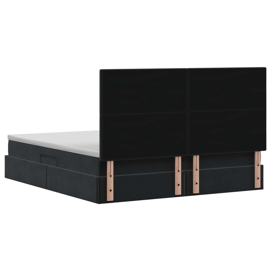 LED Opslagbed met Matras Zwart 160 x 200 cm Fluweel