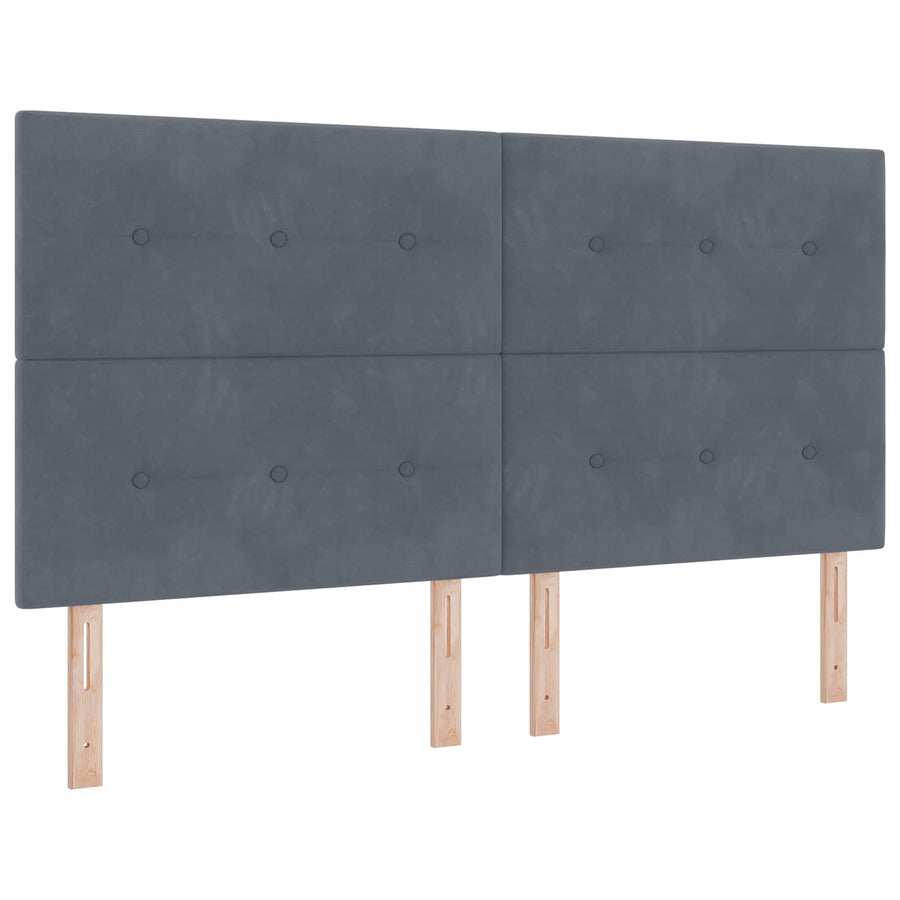 LED Opslagbed met Matras Donkergrijs 180 x 200 cm Fluweel