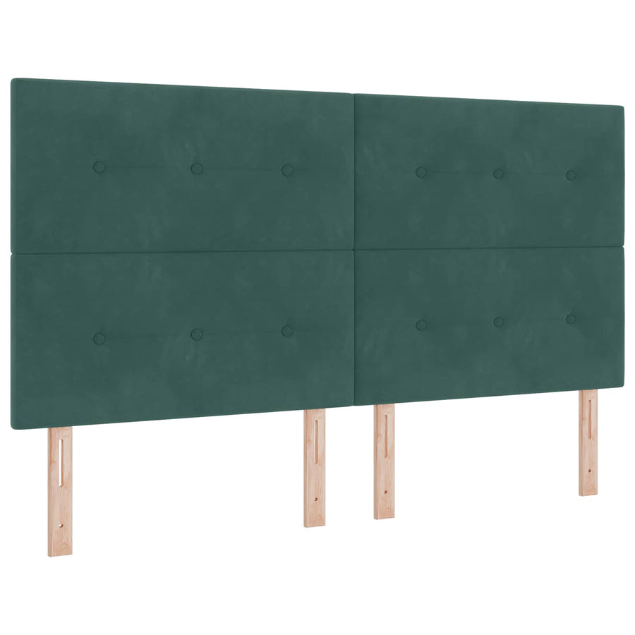 LED Opslagbed met Matras Donkergroen 180 x 200 cm Fluweel