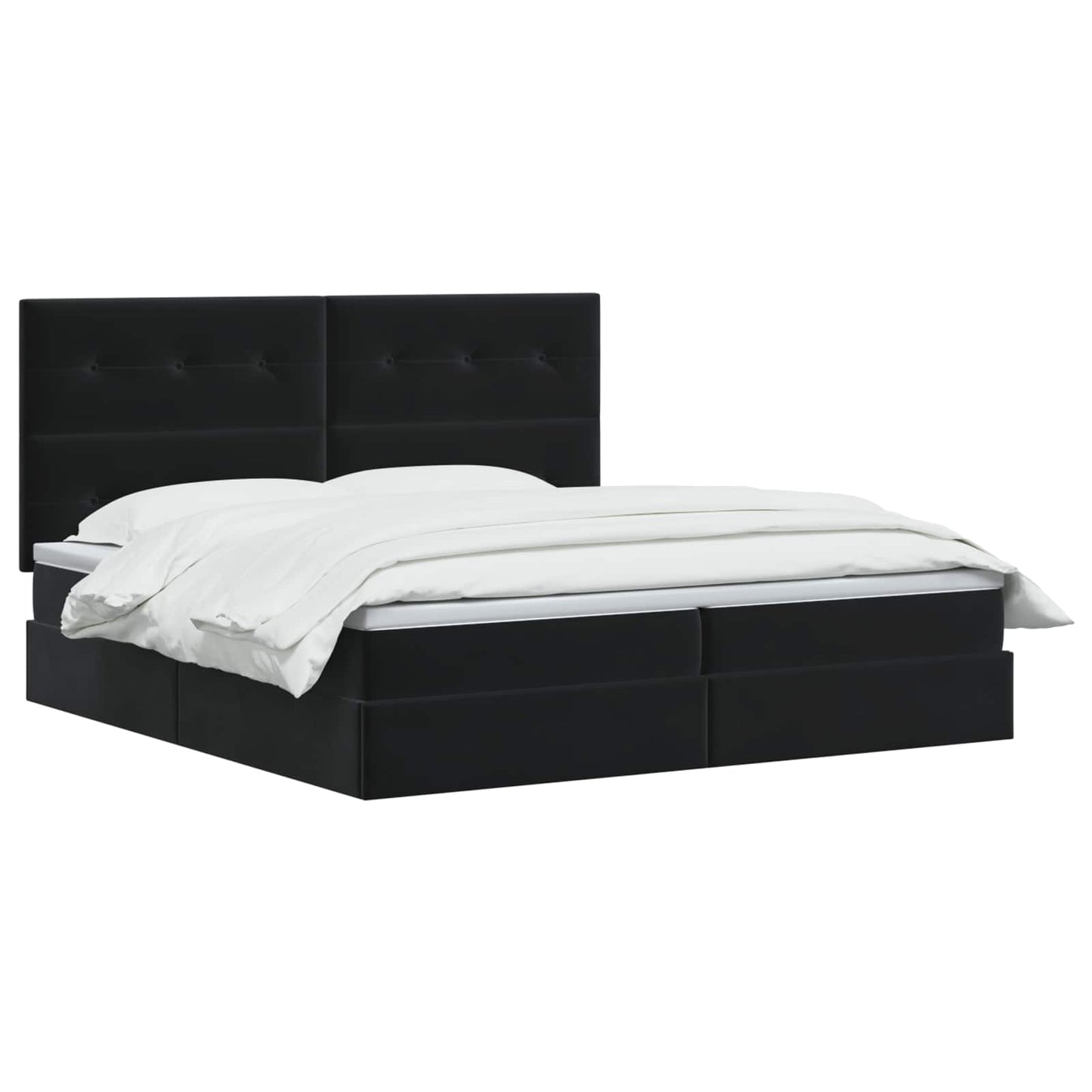 LED Opslagbed met Matras Zwart 200 x 200 cm Fluweel