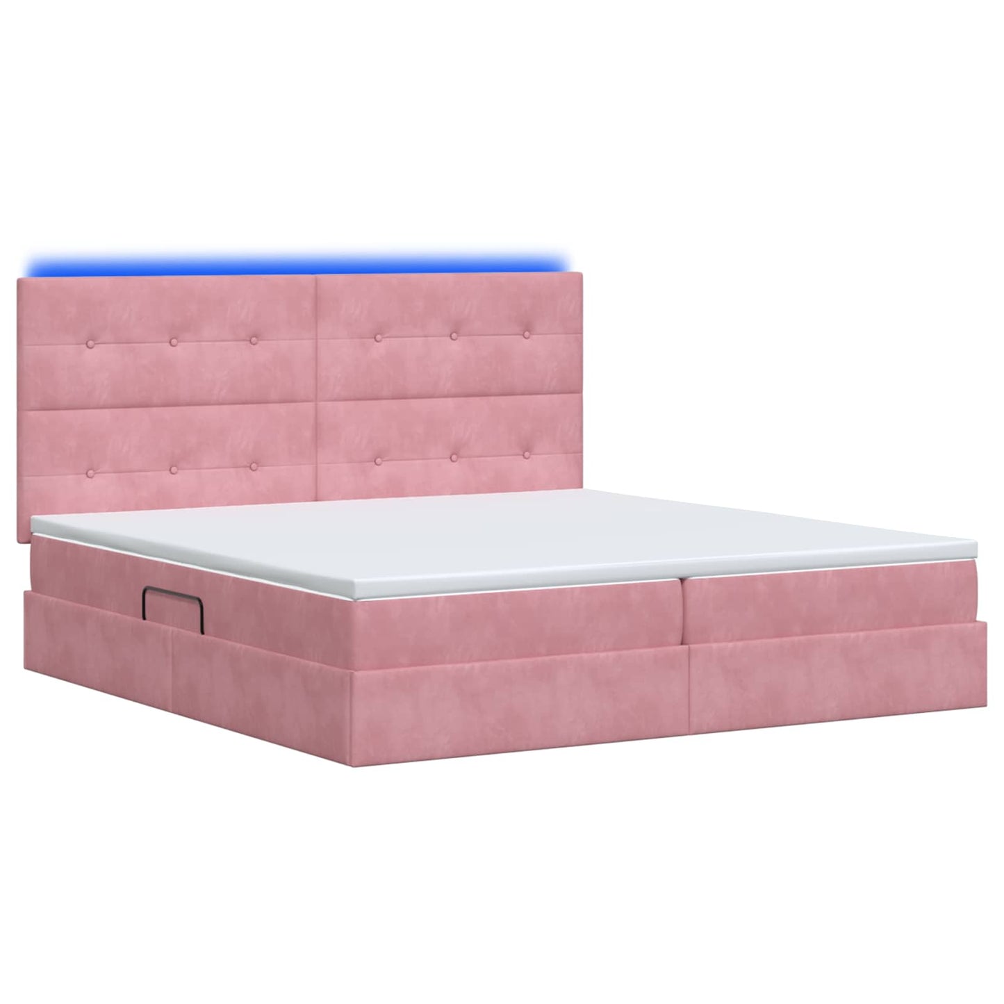 LED Opslagbed met Matras Roze 200 x 200 cm Fluweel