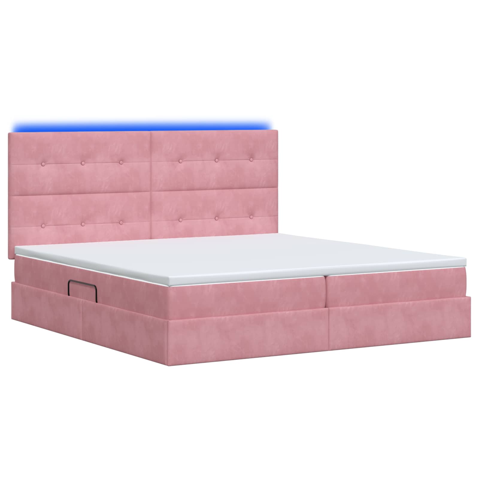 LED Opslagbed met Matras Roze 200 x 200 cm Fluweel