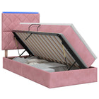 Opslagbed met matras 90x190 cm roze fluweel