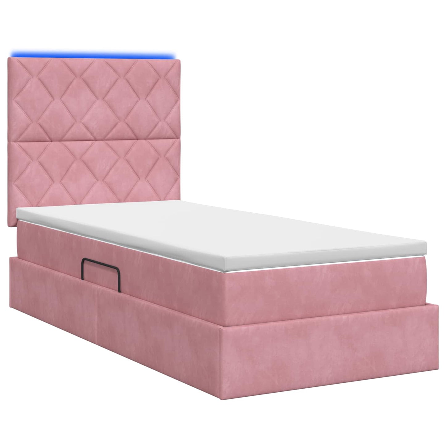 LED Opslagbed met Matras Roze 90 x 190 cm Fluweel