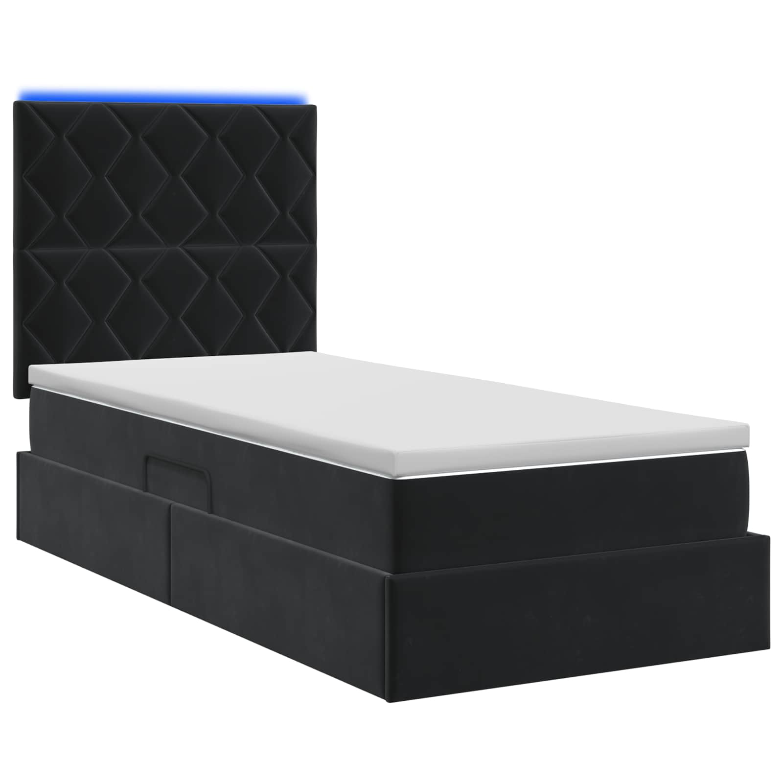 LED Opslagbed met Matras Zwart 90 x 200 cm Fluweel