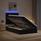 Opbergbed met LED zwart 120 x 200 cm fluweel
