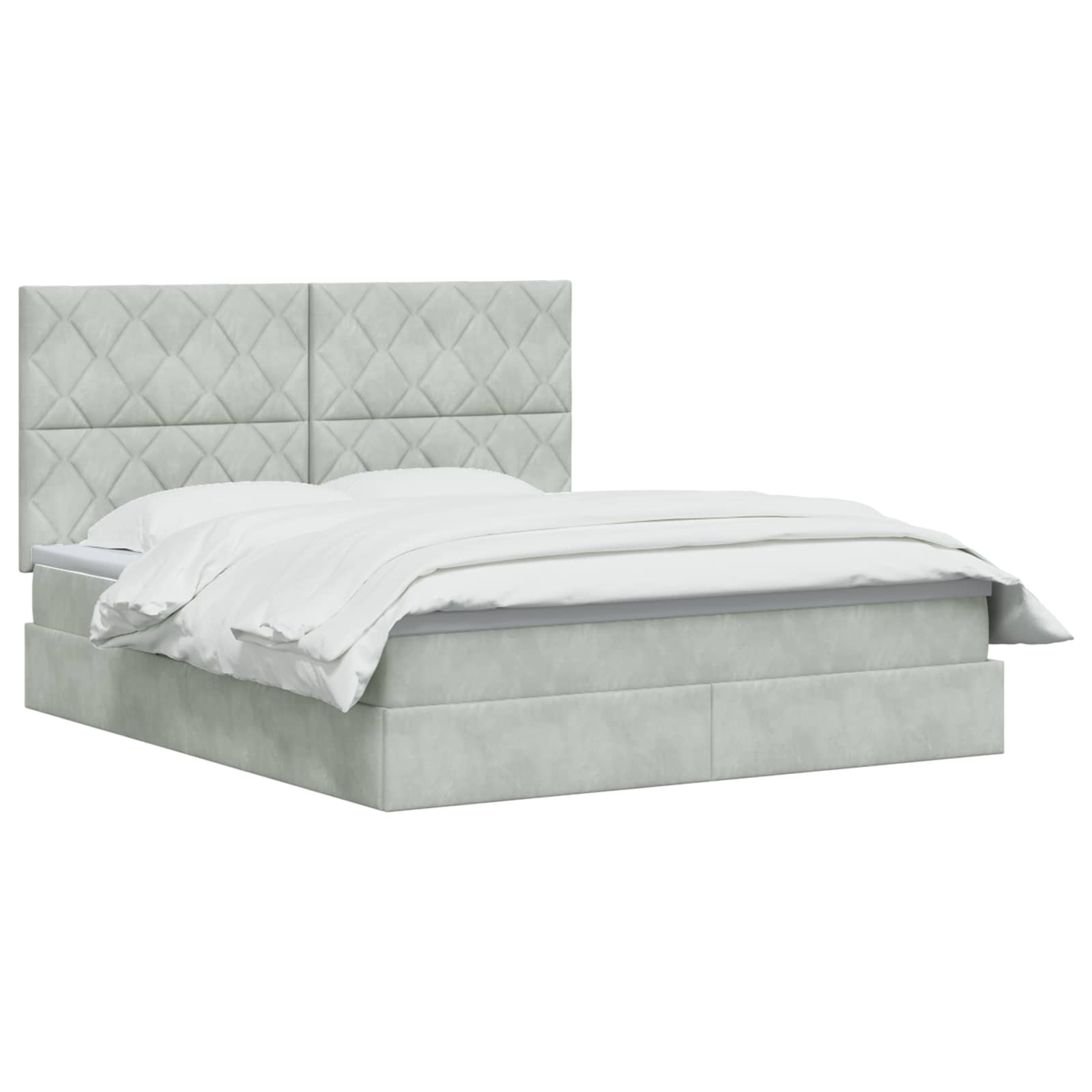 LED Opslagbed met Matras Lichtgrijs 180 x 200 cm Fluweel