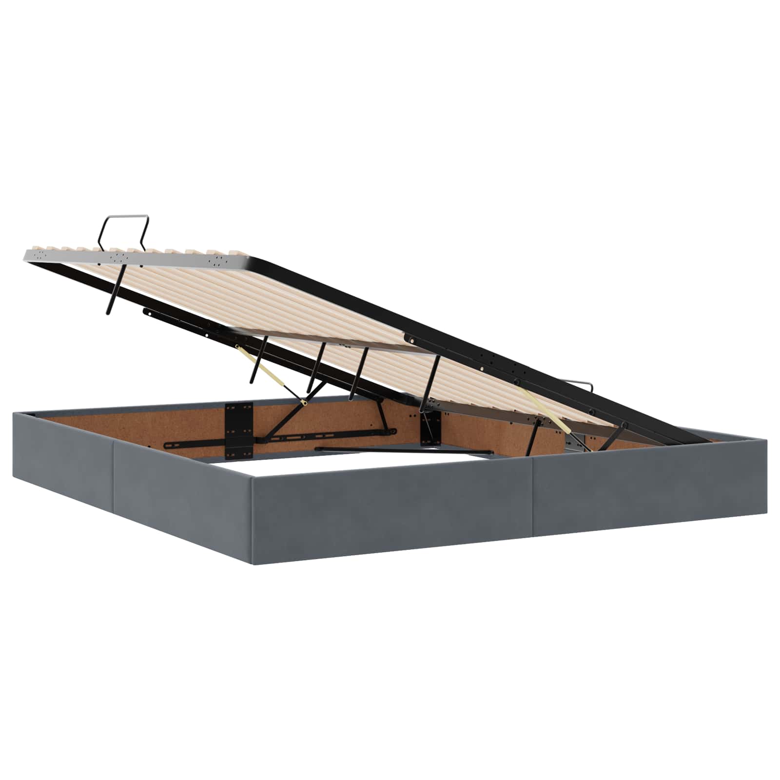 LED Opslagbed met Matras Donkergrijs 180 x 200 cm Fluweel