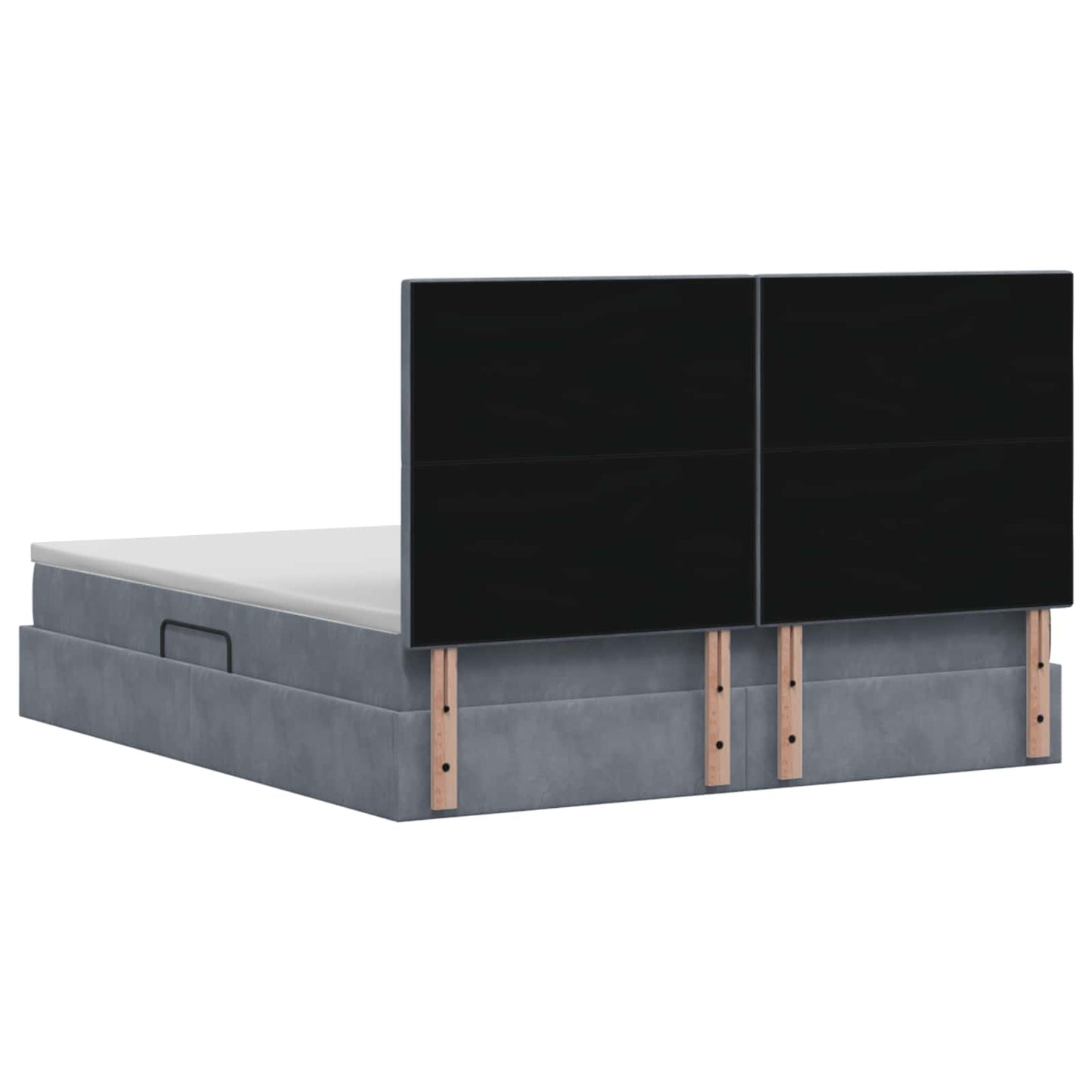 LED Opslagbed met Matras Donkergrijs 180 x 200 cm Fluweel