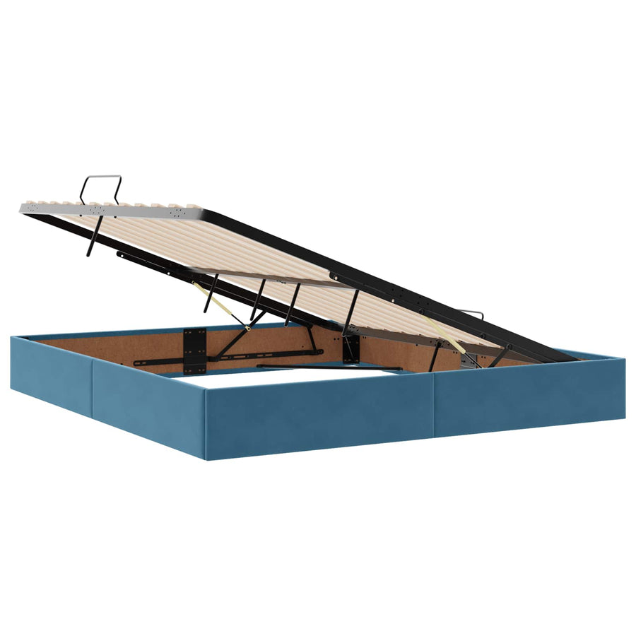 LED Opslagbed met Matras Donkerblauw 180 x 200 cm Fluweel