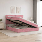 Bed met opbergruimte 140x200 cm roze fluweel