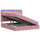 Opslagbed 180x200 cm roze fluweel met LED