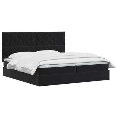 LED Opslagbed met Matras Zwart 200 x 200 cm Fluweel