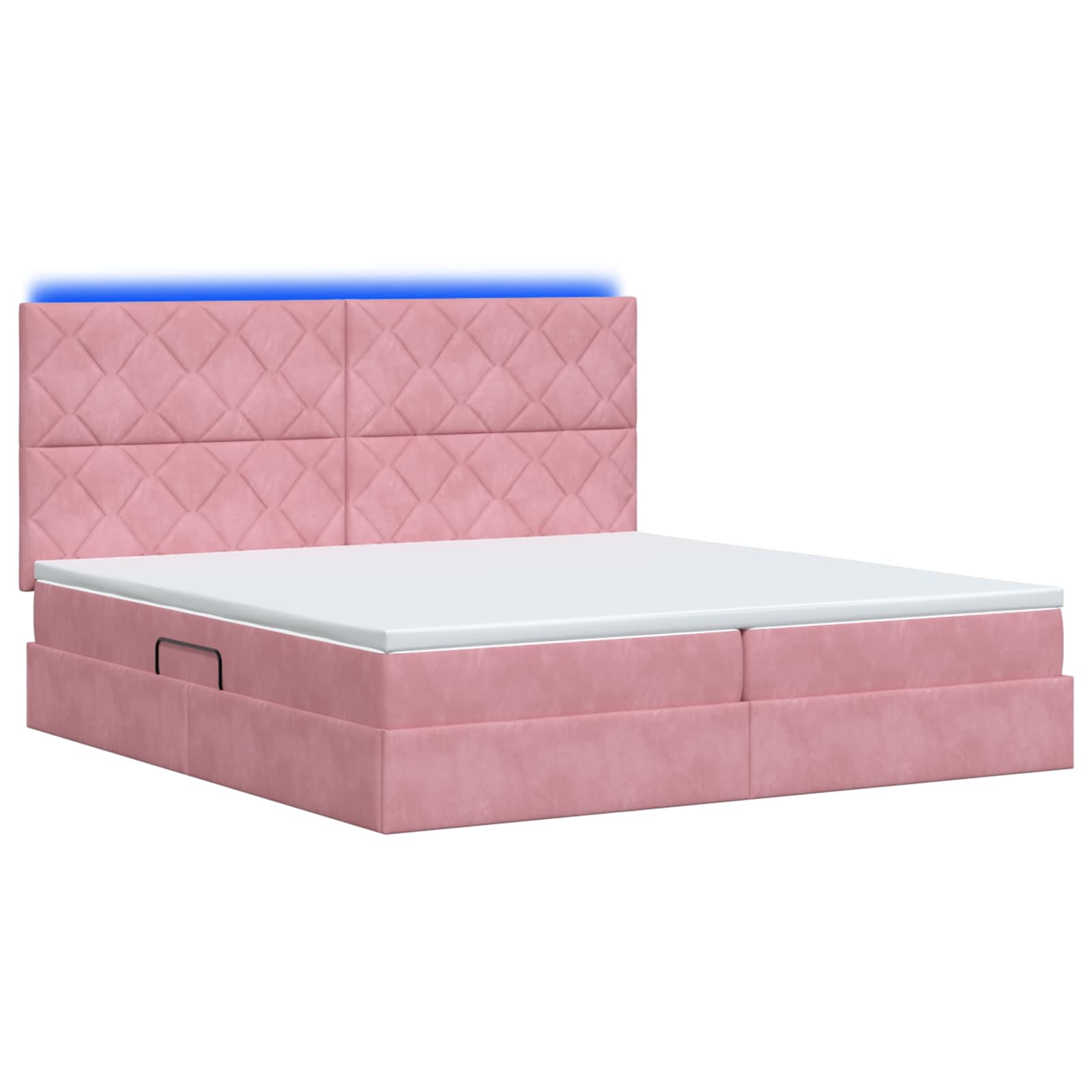 LED Opslagbed met Matras Roze 200 x 200 cm Fluweel