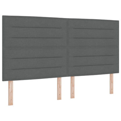 LED Opslagbed met Matras Donkergrijs 180 x 200 cm Stof