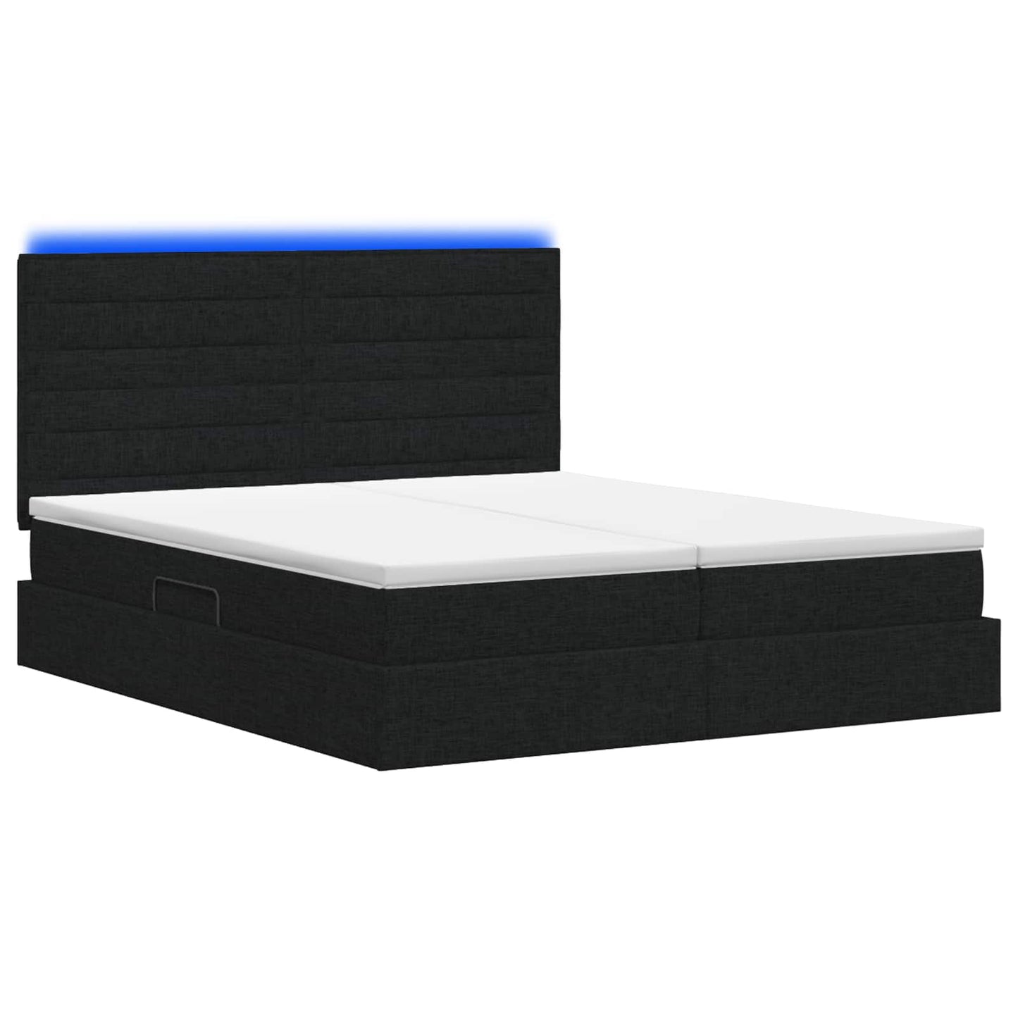 LED Opslagbed met Matras Zwart 180 x 200 cm Stof