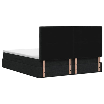 LED Opslagbed met Matras Zwart 180 x 200 cm Stof
