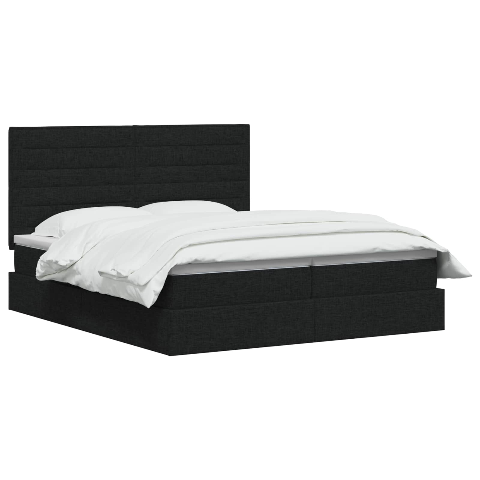 LED Opslagbed met Matras Zwart 180 x 200 cm Stof