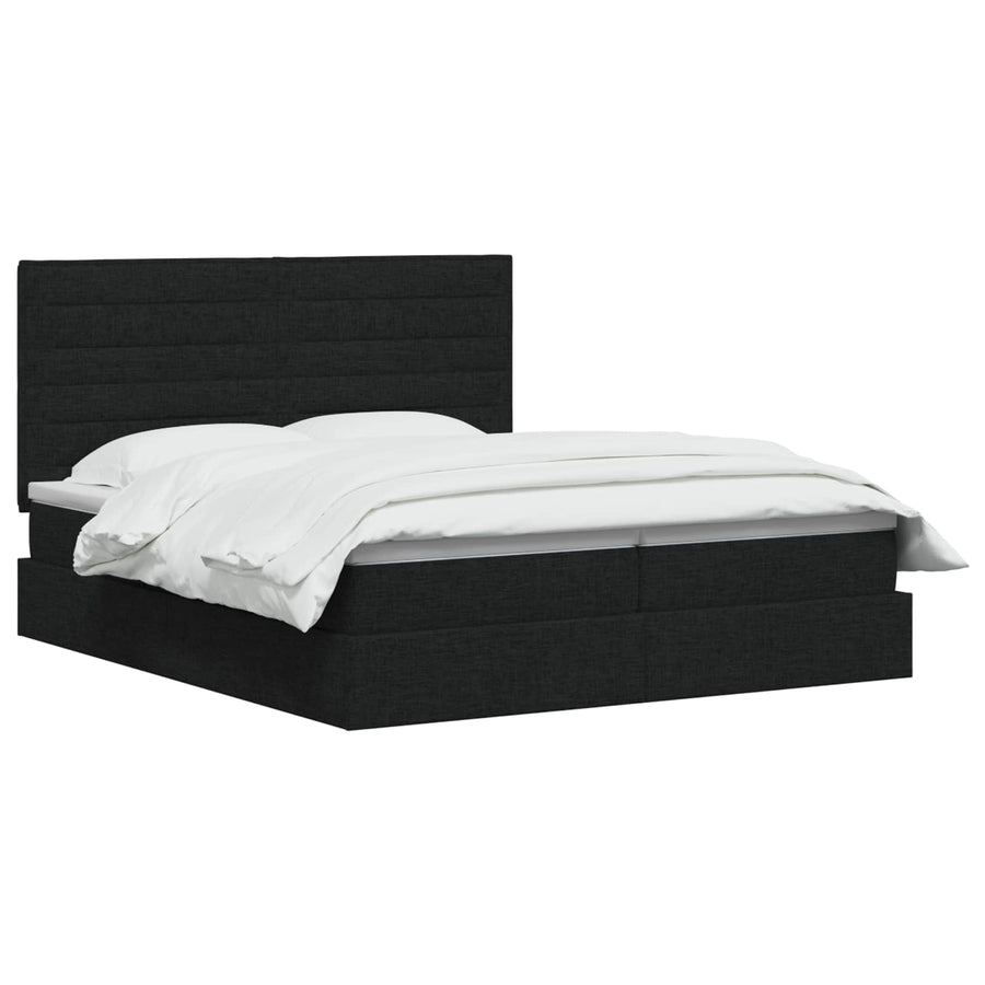 LED Opslagbed met Matras Zwart 180 x 200 cm Stof