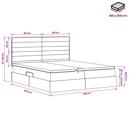 LED Opslagbed met Matras Zwart 180 x 200 cm Stof