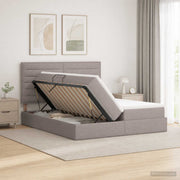 Opbergbed 180x200 cm taupe met hoofdeinde