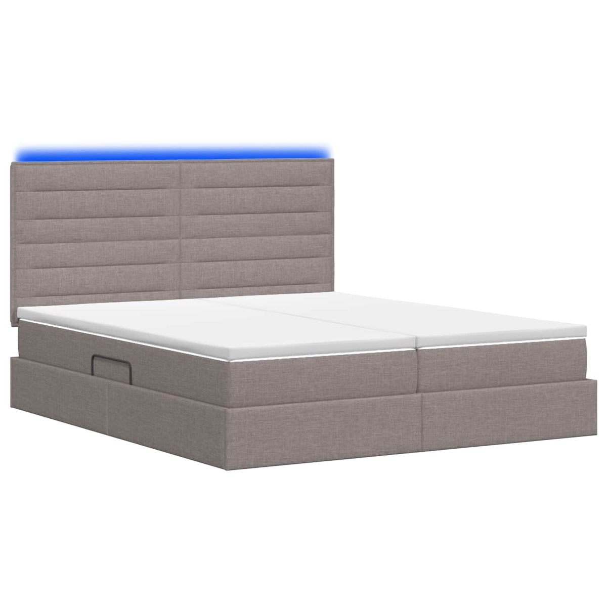 LED Opslagbed met Matras Taupe 180 x 200 cm Stof