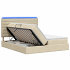 Opslagbed met matras 180x200 cm crèmekleurig stof