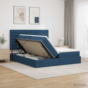Opslagbed met Matras Blauw 200x200 cm