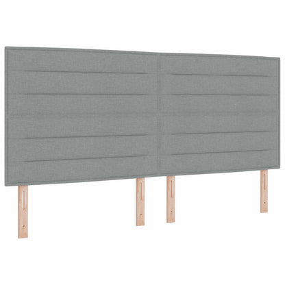 LED Opslagbed met Matras Lichtgrijs 200 x 200 cm Stof