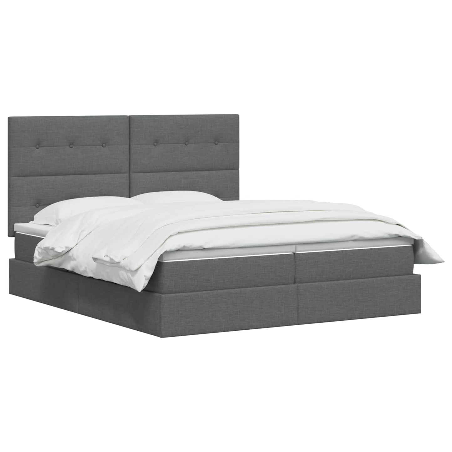 LED Opslagbed met Matras Donkergrijs 180 x 200 cm Stof