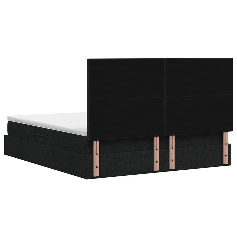 LED Opslagbed met Matras Zwart 180 x 200 cm Stof