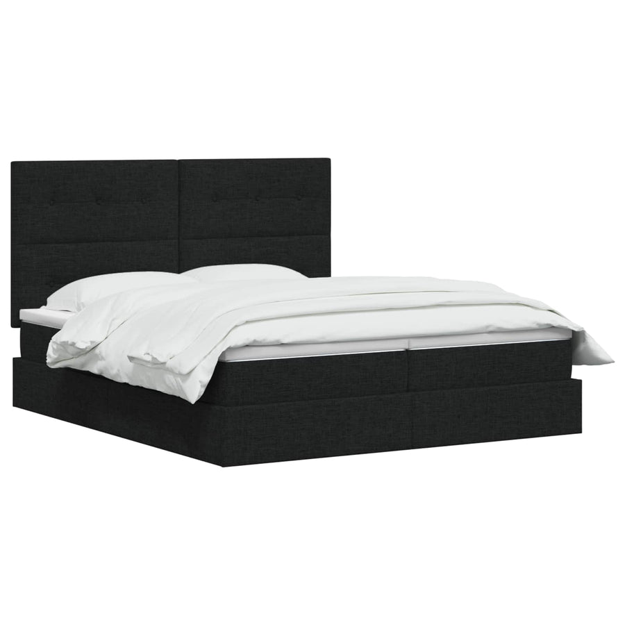 LED Opslagbed met Matras Zwart 180 x 200 cm Stof
