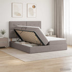 Opbergbed 200x200 cm taupe
