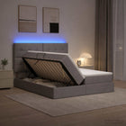 Opslagbed met matras 200x200 cm taupe