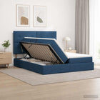 Opbergbed met hoofdeinde 180x200 cm stof blauw